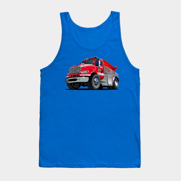 Cartoon firetruck Tank Top by Mechanik